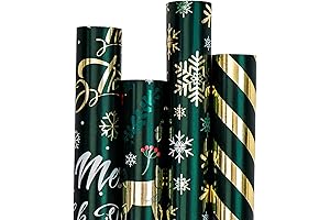 RUSPEPA Christmas Wrapping Paper - Dark Green Designs