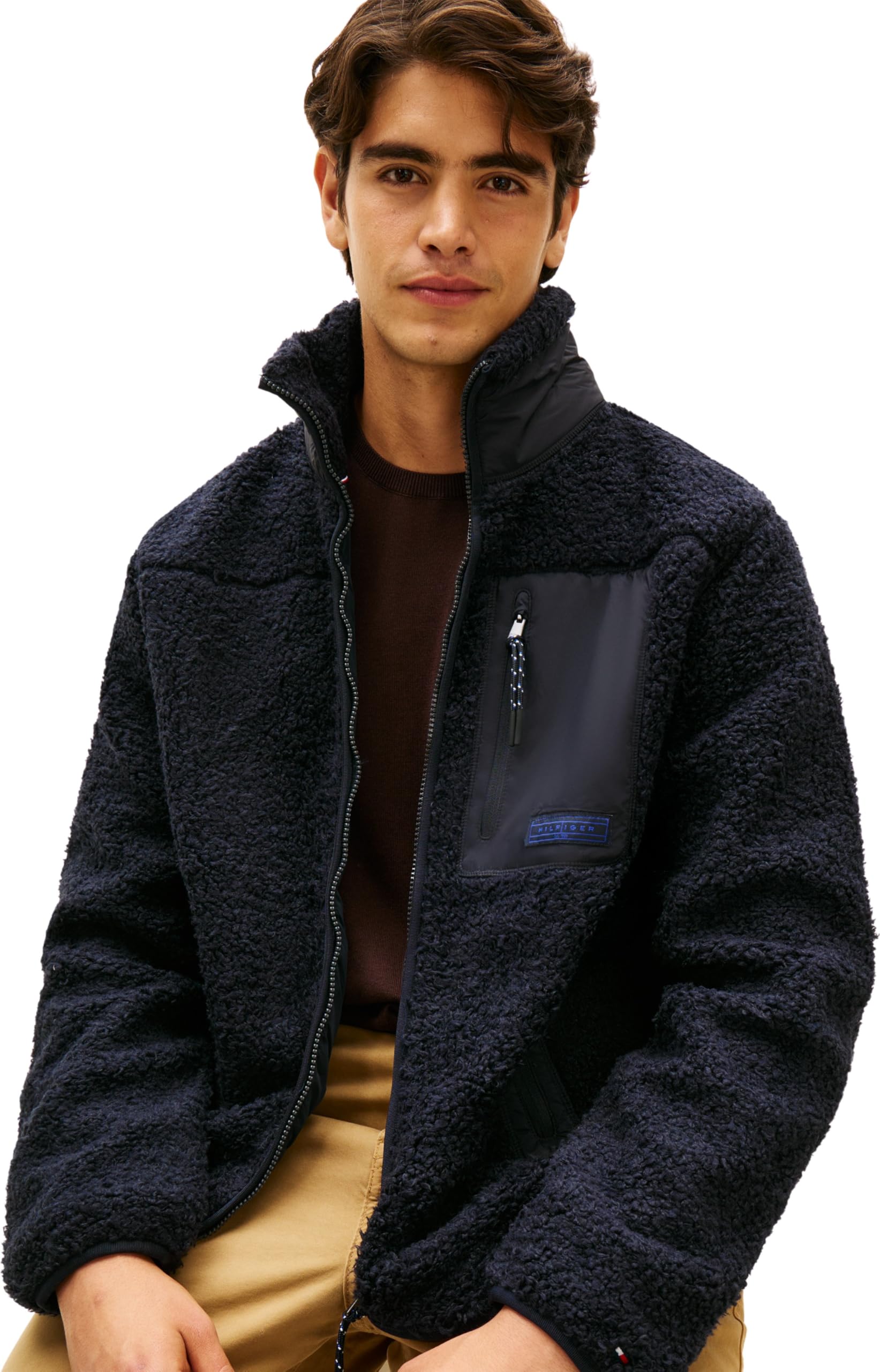 Tommy Hilfiger Teddy Fleece Zip Through Mw0mw40420 Sudadera con Cremallera Hombre (Pack de 1)