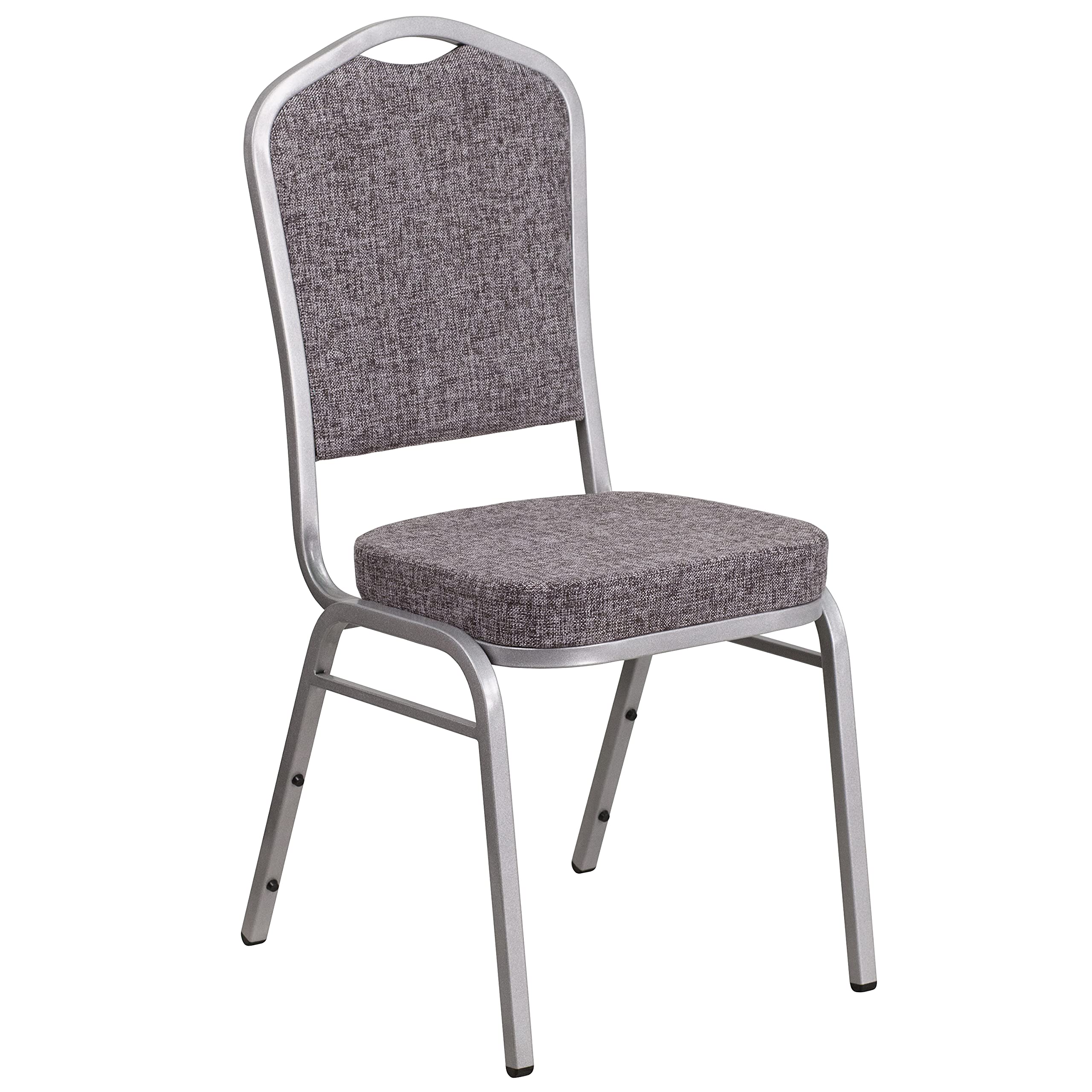 Flash Furniture Herringbone Fabric/Silver Frame / Set of 1 / Contemporary Stacking Chairs