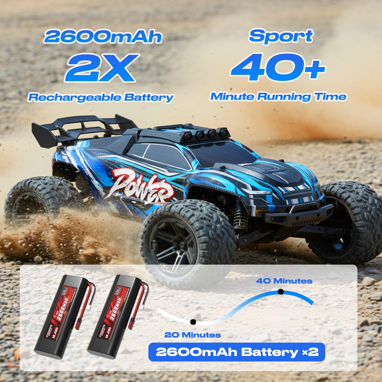 1:8 All Terrain Off Road RC Car, 50KM/H ad alta velocità Racing Drifting Climbing Vehicle