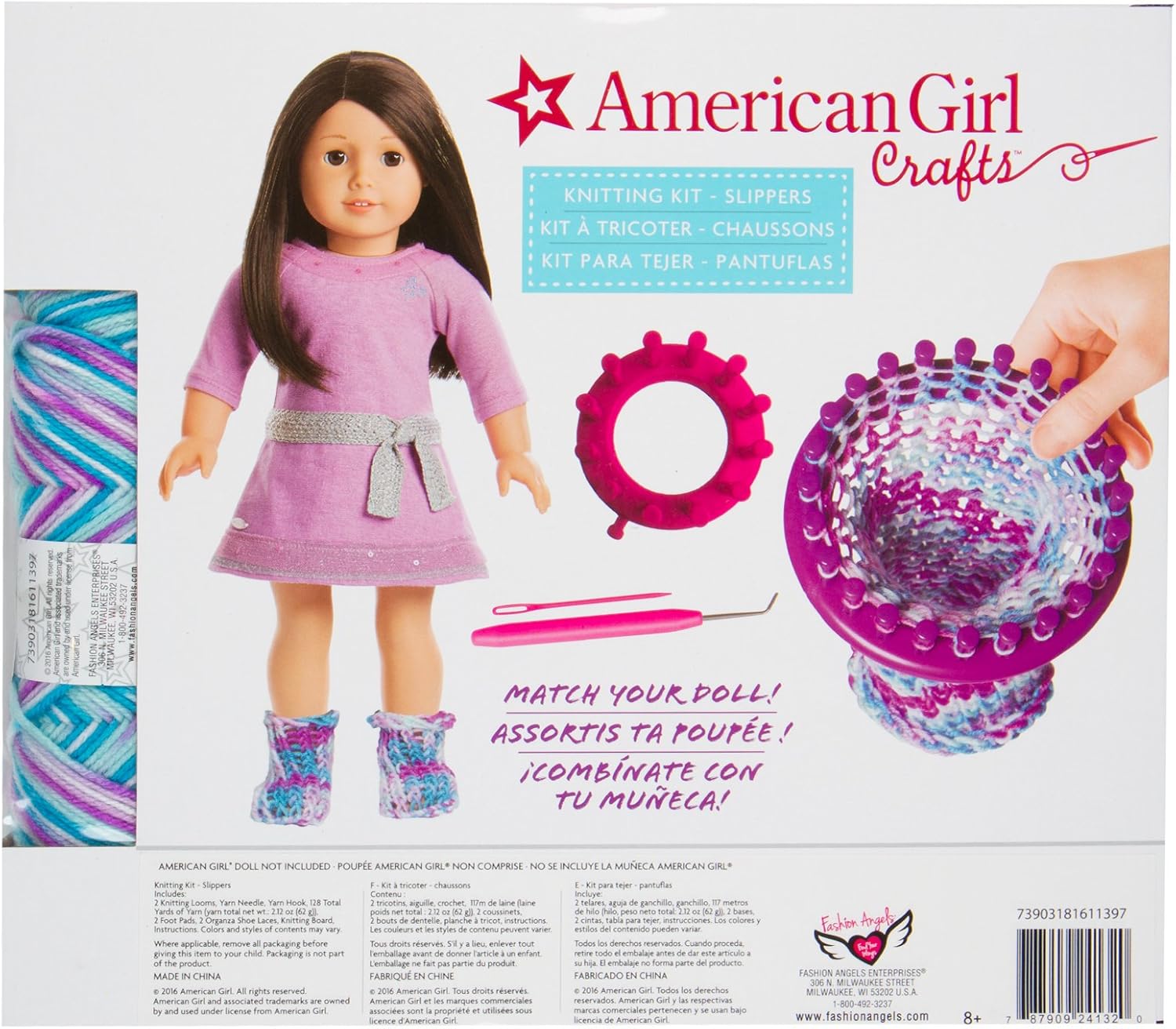 American Girl Slippers Knitting Kit