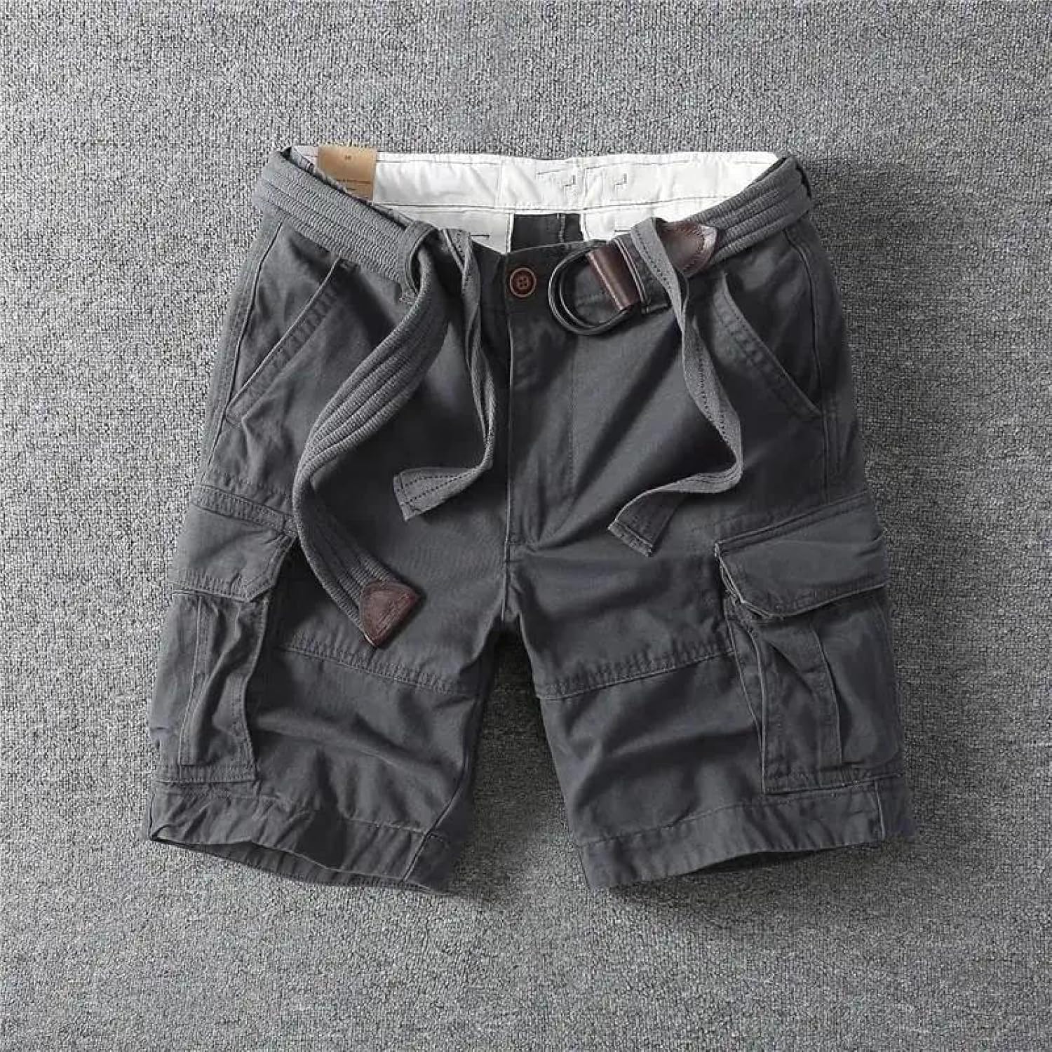 Men's Retro Cargo Shorts Summer Baggy Multi-Pocket Straight Fit Outdoor Sports Casual Tool Shorts