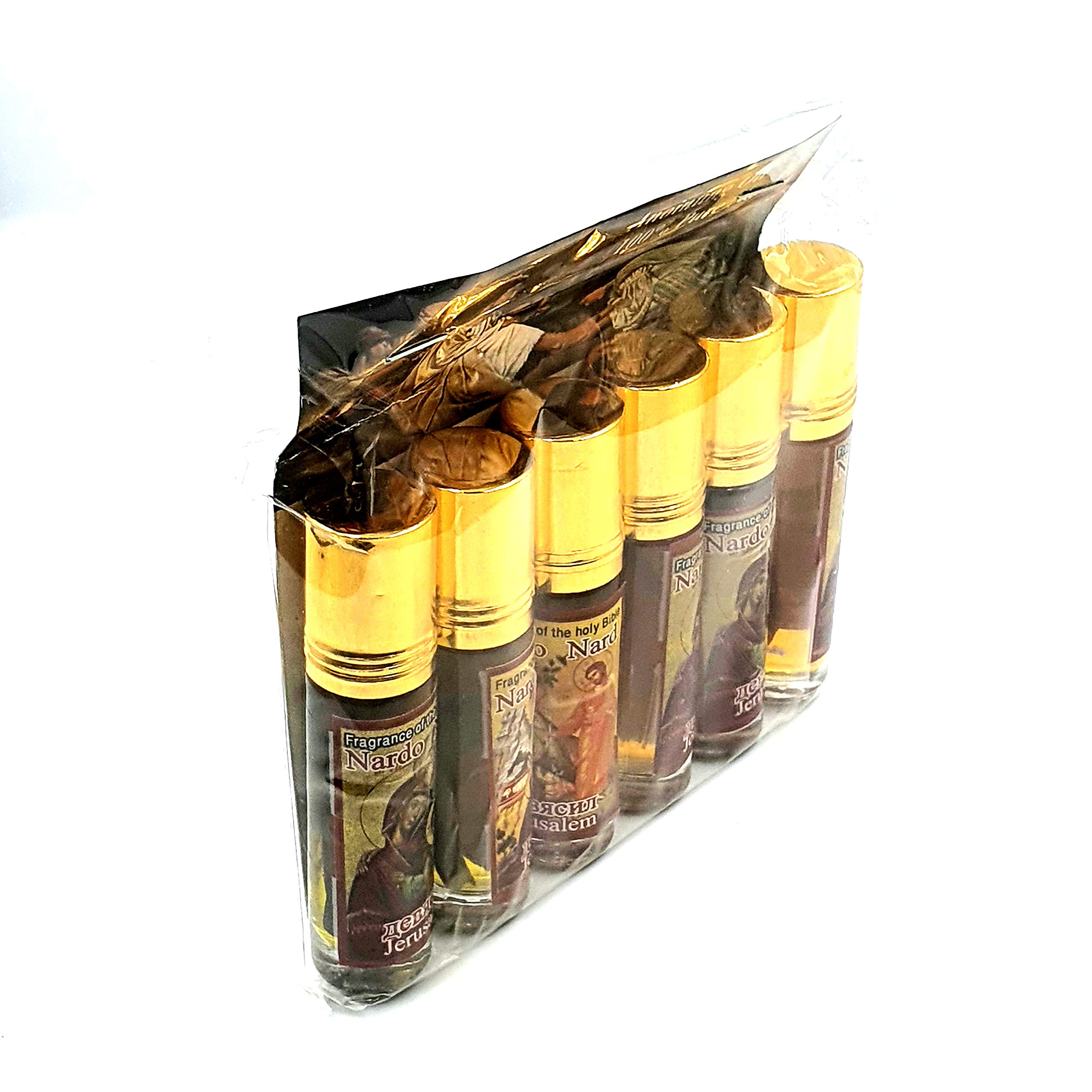 Zuluf Set of 6 Nard Oils Holy Land Anointing Oil from Jerusalem, Nard from Biblical Ingredients NPER024