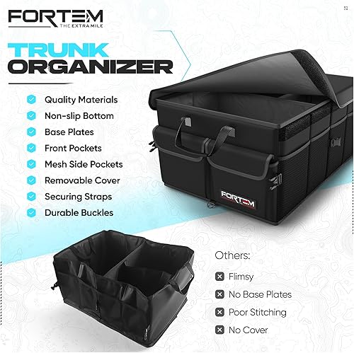 Miniatura 7 de FORTEM Organizador de maletero para SUV, organizador de maletero de automóvil, almacenamiento plegable, accesorios de coche para mujeres y hombres,