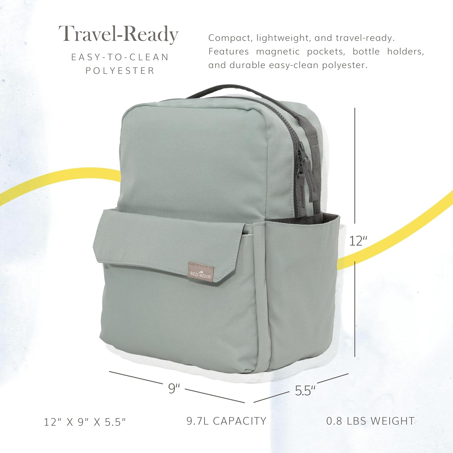 RED ROVR Mini Roo Lightweight Backpack | 6 pockets for everyday essentials (Sage) - Image 4