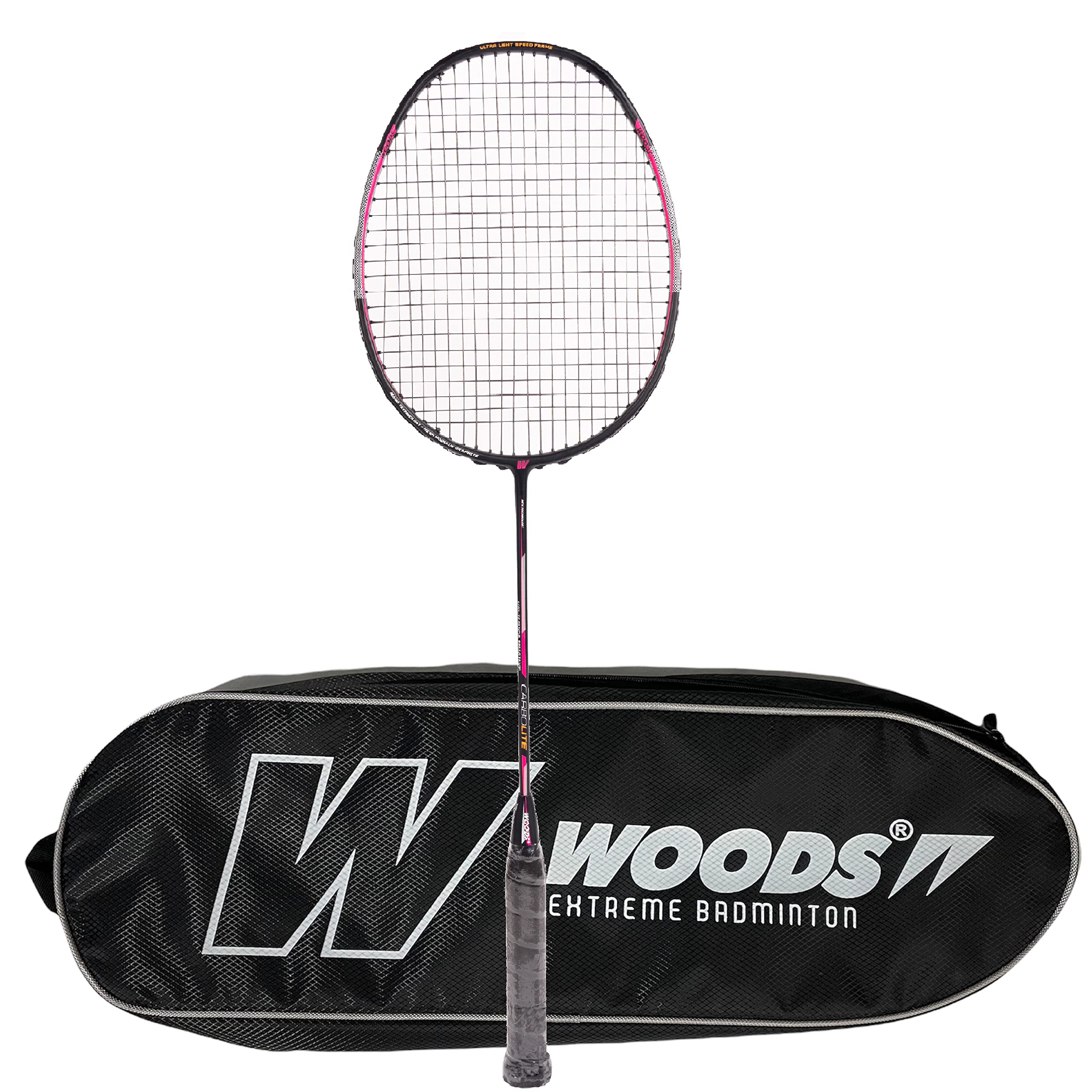 See full amazon price history chart for WOODS CARBOLITE Badminton Racket Strung with Free Full Cover 3U G4 Black/Pink (Woven Graphite,28 lbs Tension) WOODS CARBOLITE Badminton Racket Strung with Free Full Cover 3U G4 Black/Pink (Woven Graphite,28 lbs Tension) (B07VQ79PBJ) Amazon Price History, Amazon Price Tracker