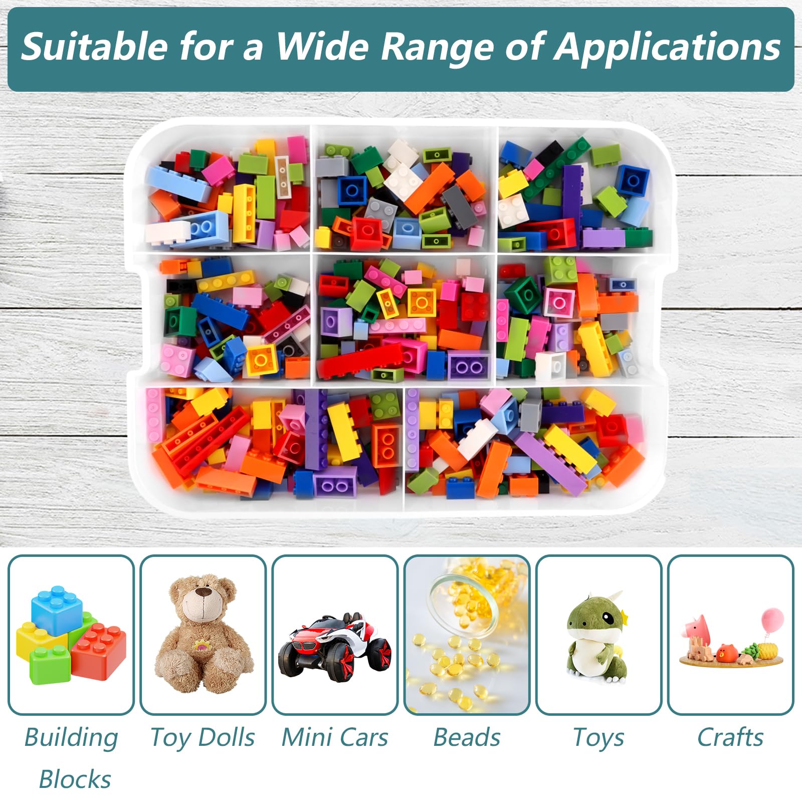 Boite Rangement, Boite de Rangement, Boite de Rangement Empilable Vert, 3 Niveaux Boite Rangement Plastique, Boite Rangement Plastique avec Couvercle pour Blocs de Construction