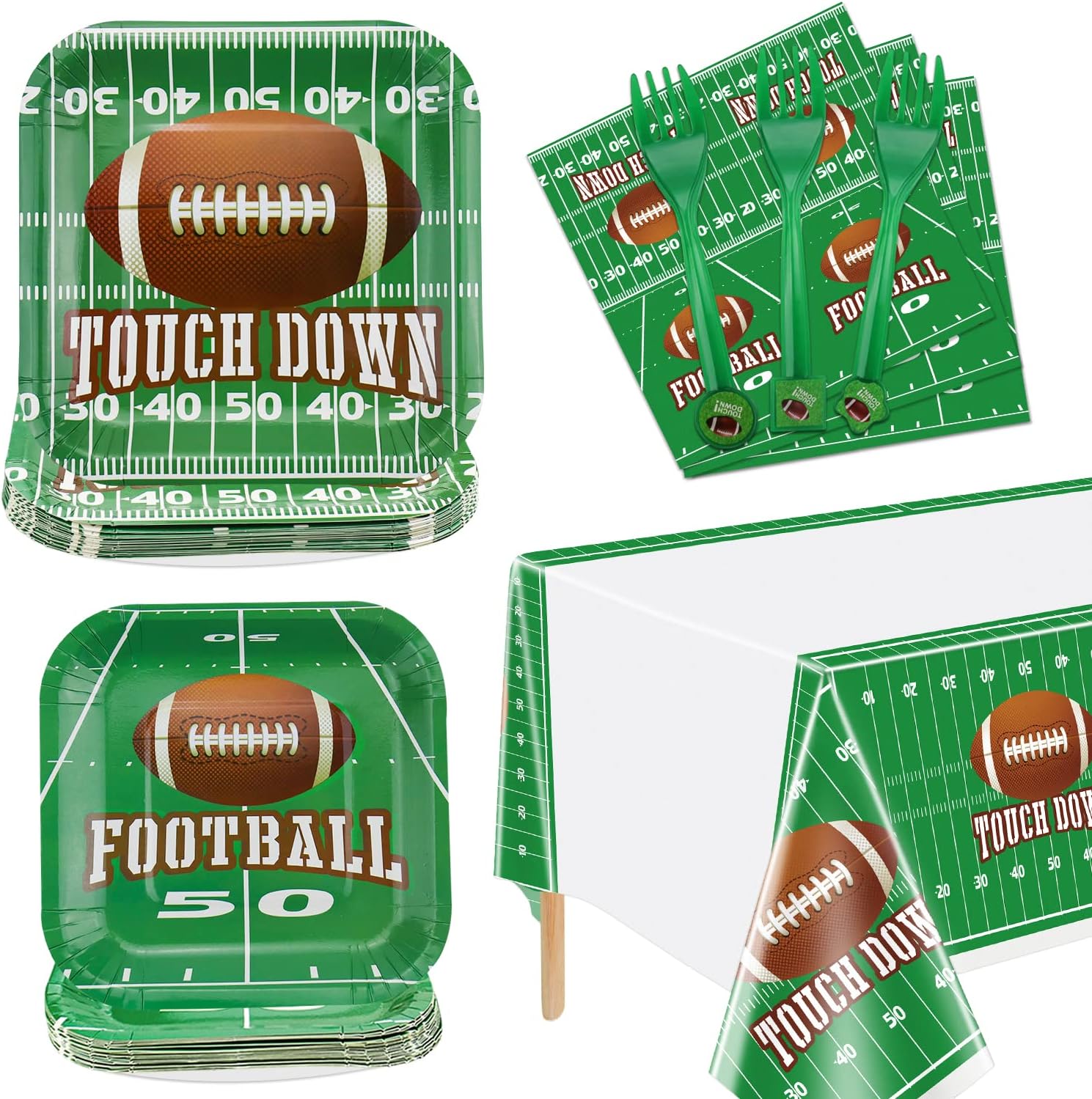 Hegbolke Football Theme Party Supplies Serve 2081Pcs