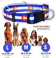 Vista 3 de Native Pup Collar de perro con bandera de Colorado (azul Colorado, S)