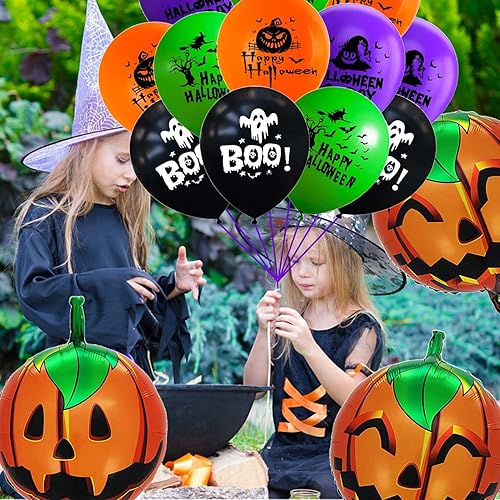 Miniatura 217 de Globos de aluminio de Halloween, globos de cumpleaños de Halloween, número 1, araña, momia, calabaza, murciélago, fantasma, globos para decoración