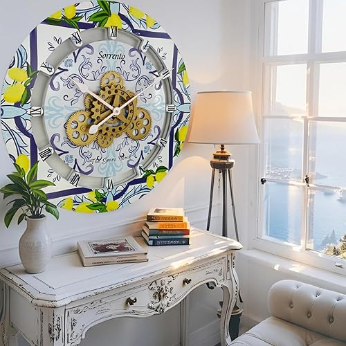 Vista 289 de The Gears - Reloj de pared con engranajes móviles (Vietri, redondo de 36 pulgadas)