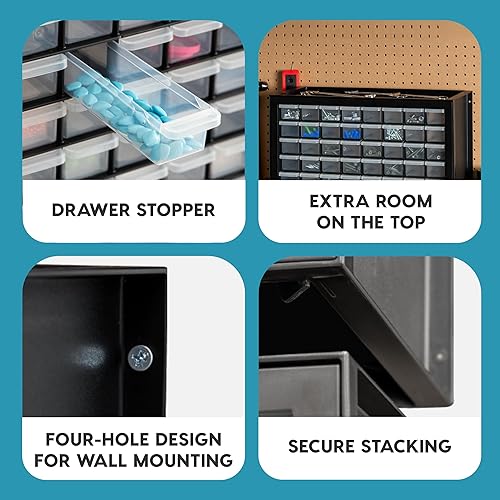 Vista 33 de IRIS USA - Organizador de herramientas de tornillo para piezas pequeñas, 44 cajones, hardware electrónico, tuercas y tornillos, cajones