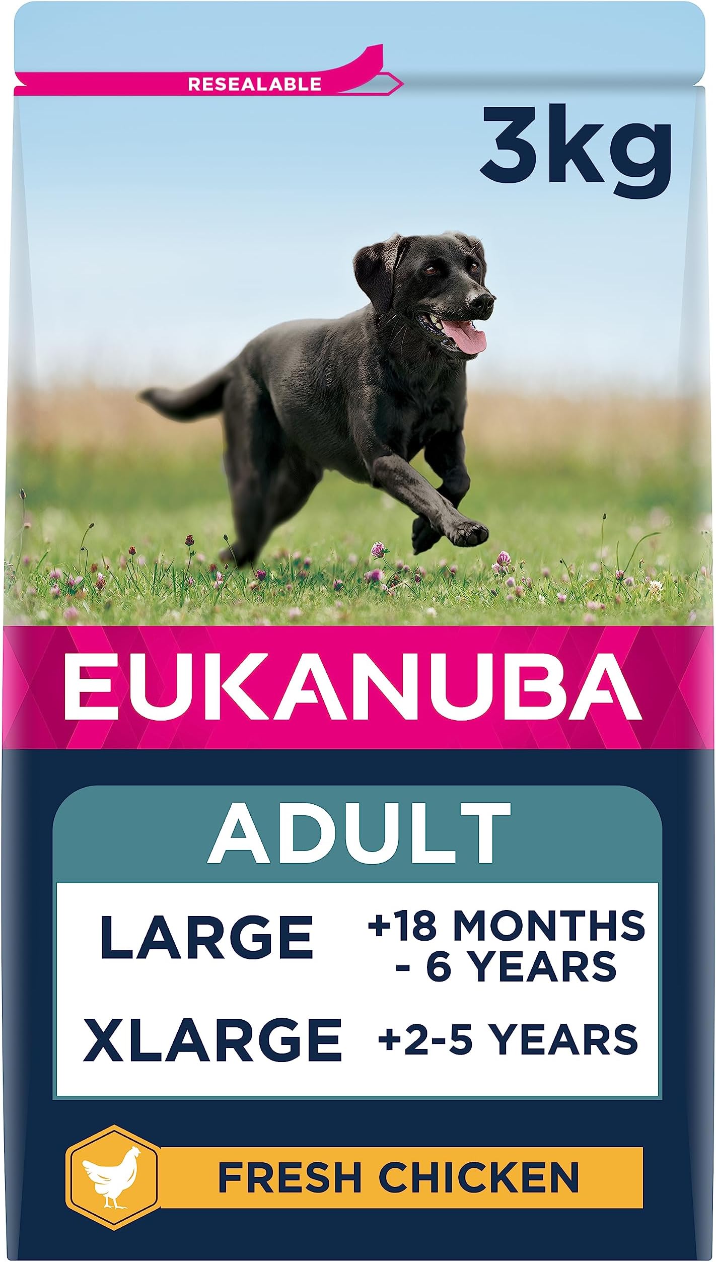 Eukanuba Complete Dry Dog Food for Adult Large and Giant Breeds with Fresh Chicken 3 kg