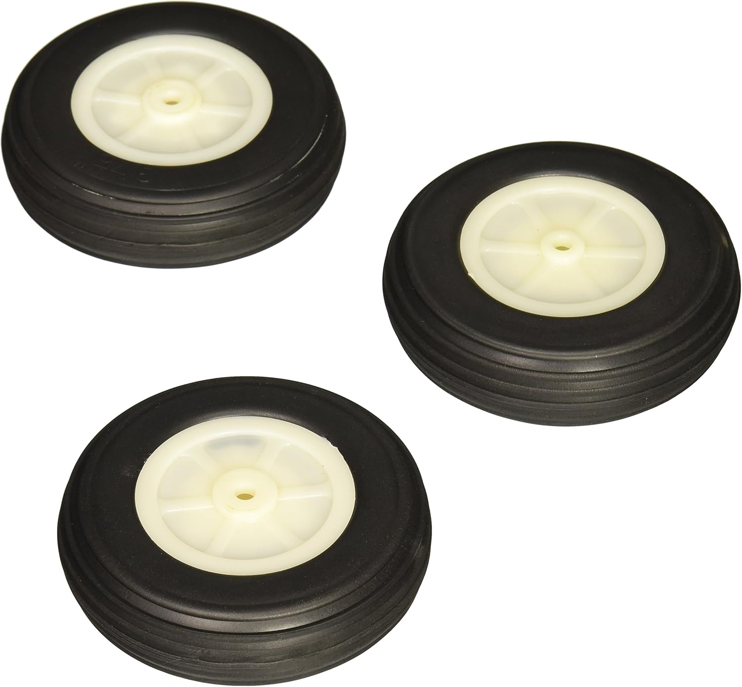 uxcell 3pcs RC Model Plane Aircraft Landing PU Tire Wheel D3.75inch H1.0 D0.2inch