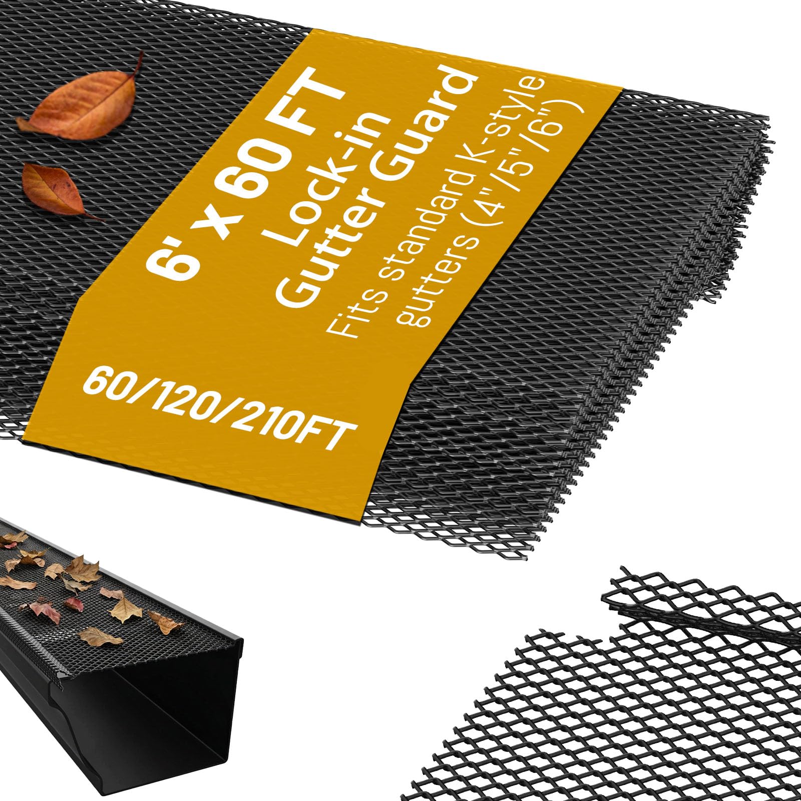 CUGUORDS 60 ft Black Steel Gutter Guard