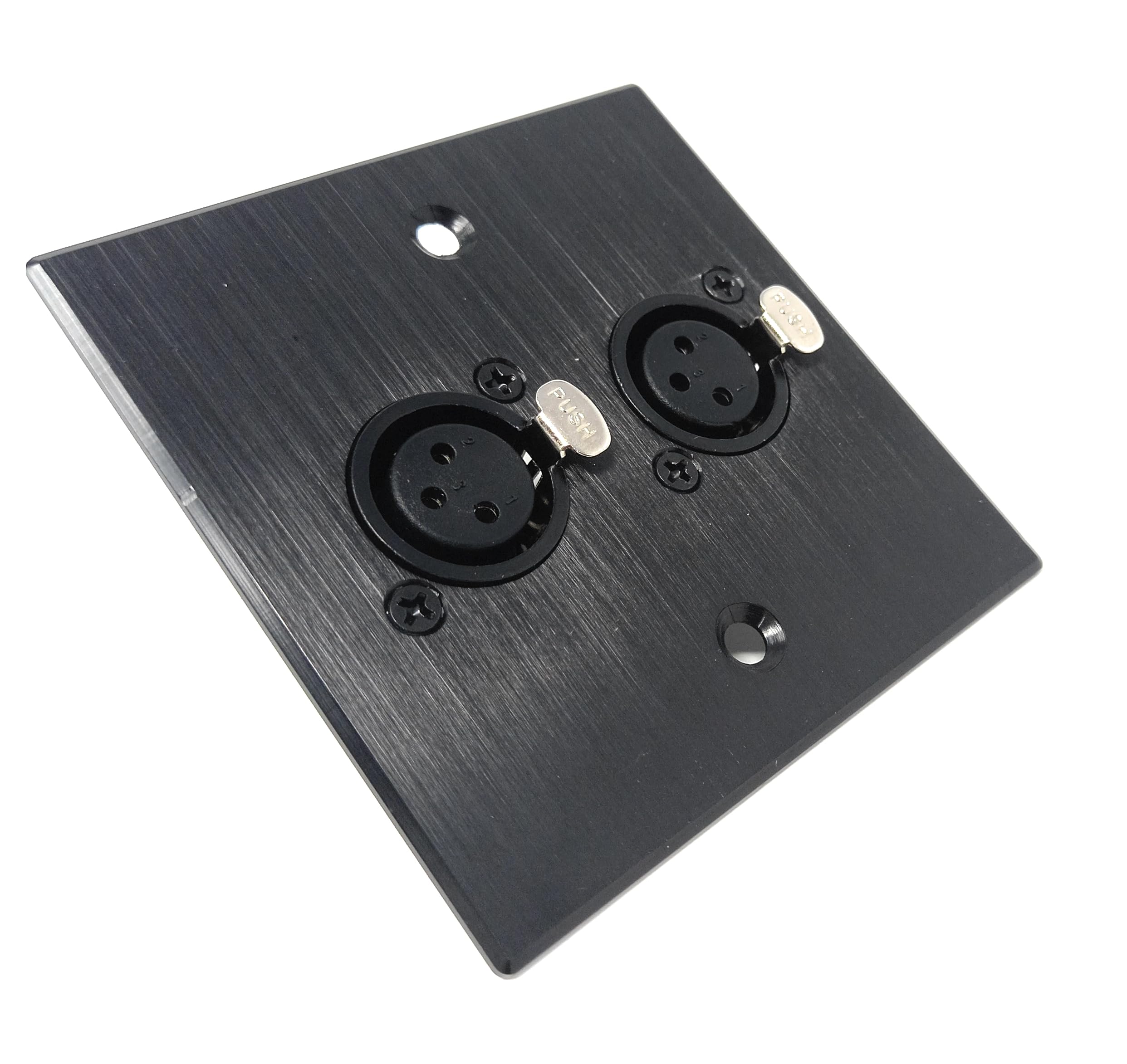 Placa frontal de pared de aluminio cepillado de 3 pines XLR hembra serie D, placa de metal duradera para conexiones de audio, amplificador, micrófono, mezclador y altavoz