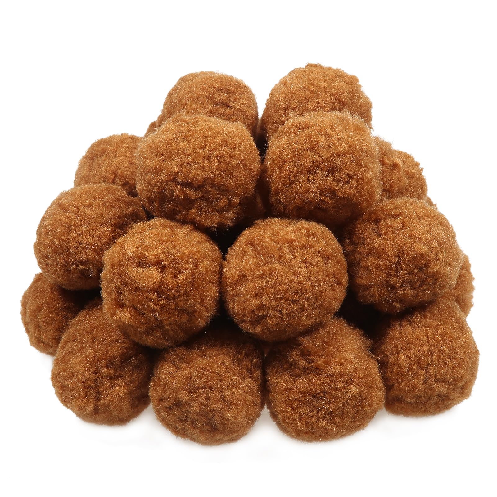 TOAOB 30pcs 5cm Large Pom Poms Balls Brown Fluffy Pompoms for DIY Crafts Decorations