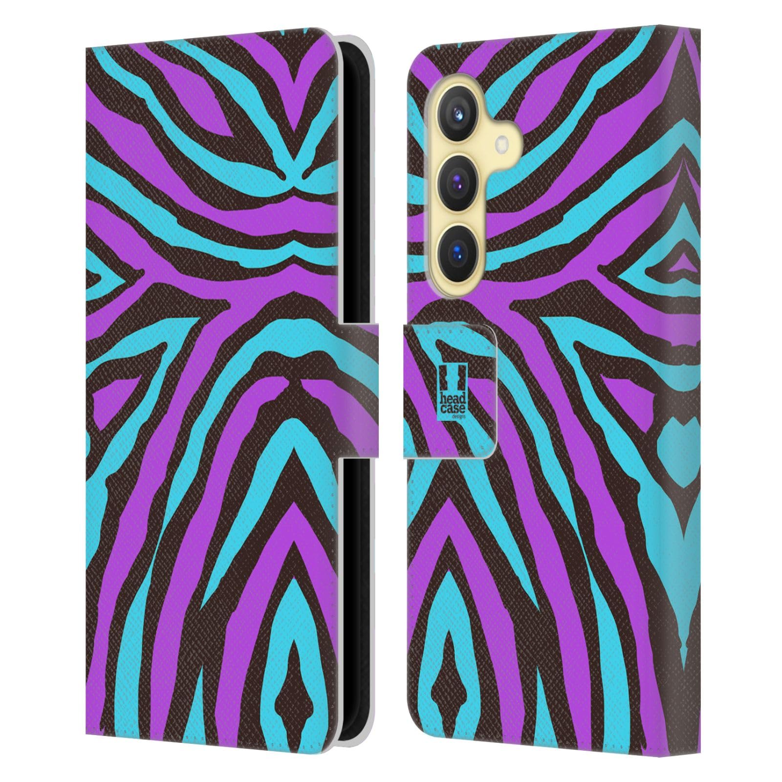 Funda para Samsung Galaxy S24 5G Evita Arañazos Carcasa de Cuero Libro Rayas Locas 7