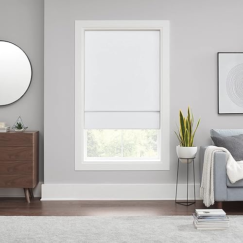 Eclipse Kendall 100% Blackout Window Roman Shade, Cordless, Noise Reducing and H