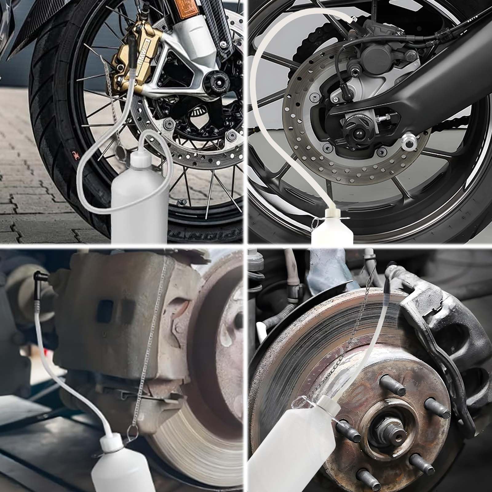 Serbatoio Liquido dei Freni, Spurgo Freno Bottiglia, spurgo Freni, Adatto alla Maggior Parte delle Viti di spurgo, utilizzato per Raccogliere Il Liquido dei Freni, sostituire l'olio dei Freni