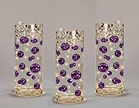 Vista 14 de 75 perlas de oro rosa "flotantes", sin agujeros, decoraciones de jarrón de varios tamaños jumbo/surtidos, llena 1 galón de geles transparentes