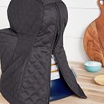 KITCHENAID Fitted Tilt-Head Stand Mixer Cover with Storage Pocket, Quilted 100% Cotton,14.4"x18"x10", Charcoal Grey