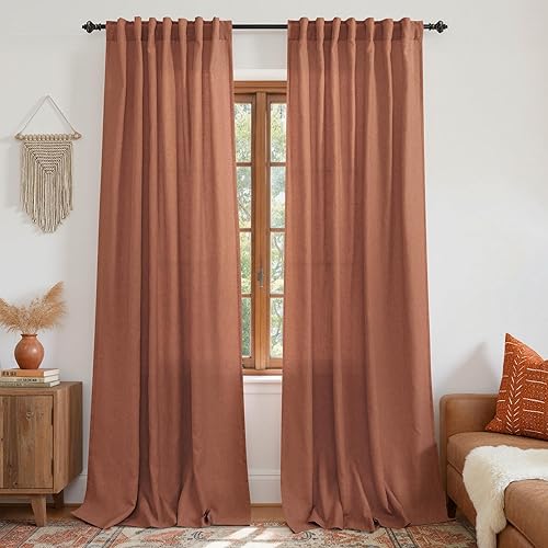 Miniatura 230 de KOUFALL Cortinas transparentes de lino de 90 pulgadas, cortinas para Sala Modernas 2025 De Lino Elegantes, cortinas personalizadas con pestaña