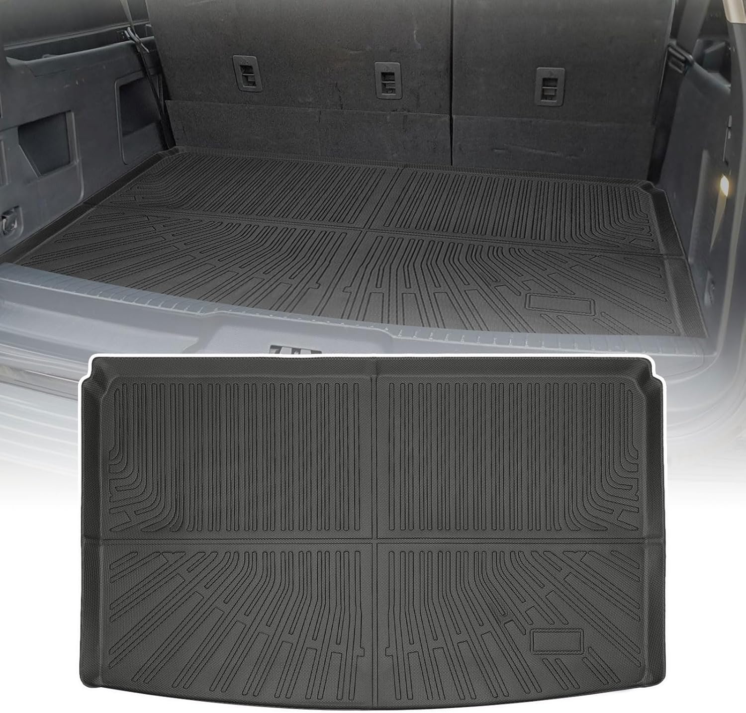 Cargo Liners Rear Trunk Mat for Ford Bronco Sport Accessories 2021 2022 2023 2024 2025 2026 with Hook&Loop All Weather Anti-Slip Split Dog Liner 3PCS
