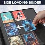 Trading Card Binder, Card Binder Album Folder Book Fit for MTG Baseball Football Sports Cards, Easy to Use Card Collection Binder (black, 360 pockets)