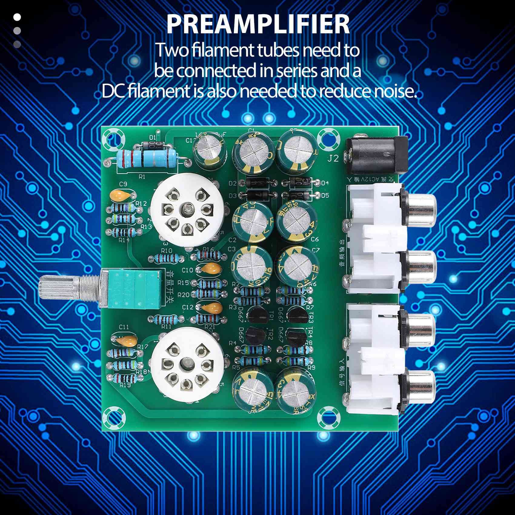 6J1 Preamplificatore Valvolare Amplificatore per Cuffie Buffer Kit DIY con Guscio Trasparente