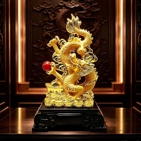 Amazon.com: Usoway 九龙金玺铜九龙印九龙玉玺风水摆件黄铜龙印摆件