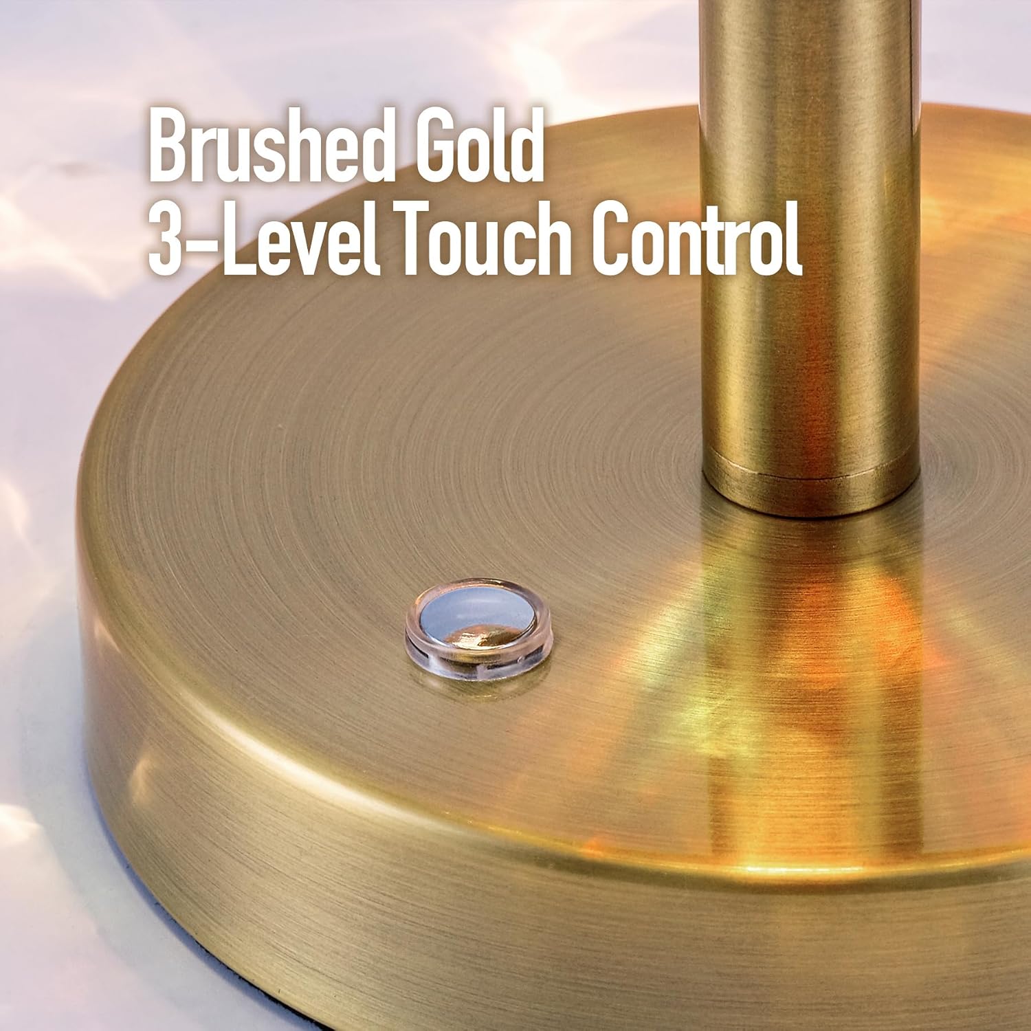 Hammered Glass Table Lamp Brushed Gold Portable Dimmable Brightness Small Nightstand Light 3-Way Touch Control Stepless Dimming Bedside Bedroom Living Room (Gold & Colorful Glass)