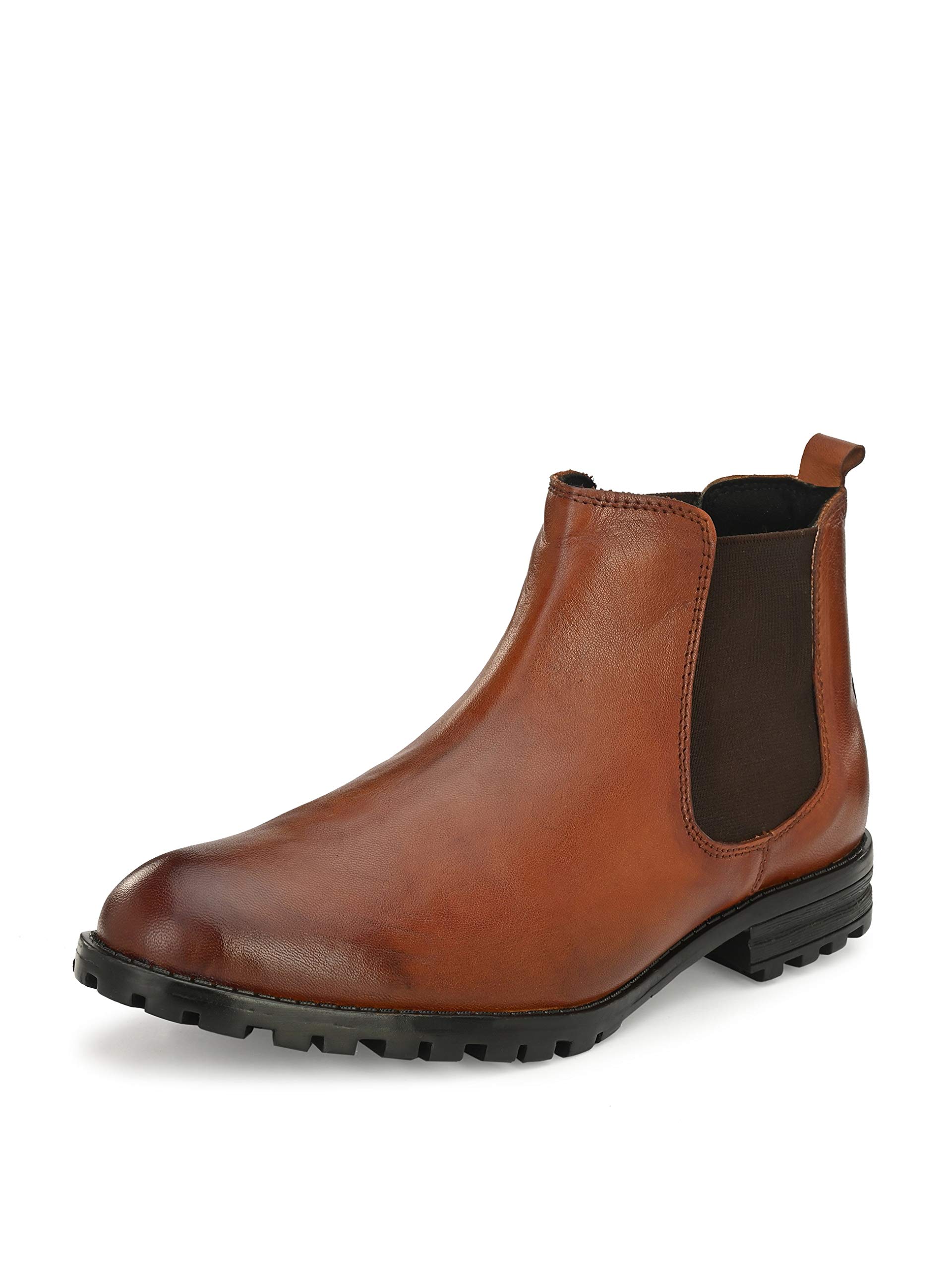 HiRELS Mens Tan Genuine Leather Outdoor Hand Painted Chelsea Boots (B08HZ83VB9) Amazon Price History, Amazon Price Tracker