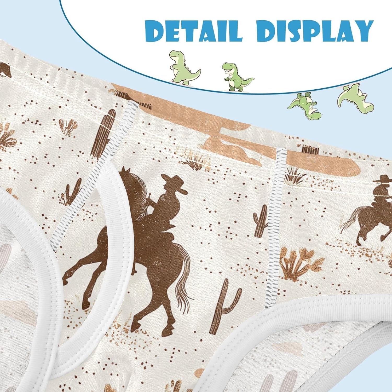 visesunny Boys Training Underwear Western Cowboy Cactus Breathe Cotton Potty Briefs Size 2T-8Y-8Y for Toddler 2T-8Y
