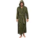 Alexander Del Rossa Mens Robe with Hood, Plush Fleece Hooded Mens Bathrobe, Big and Tall Bath Robes for Men