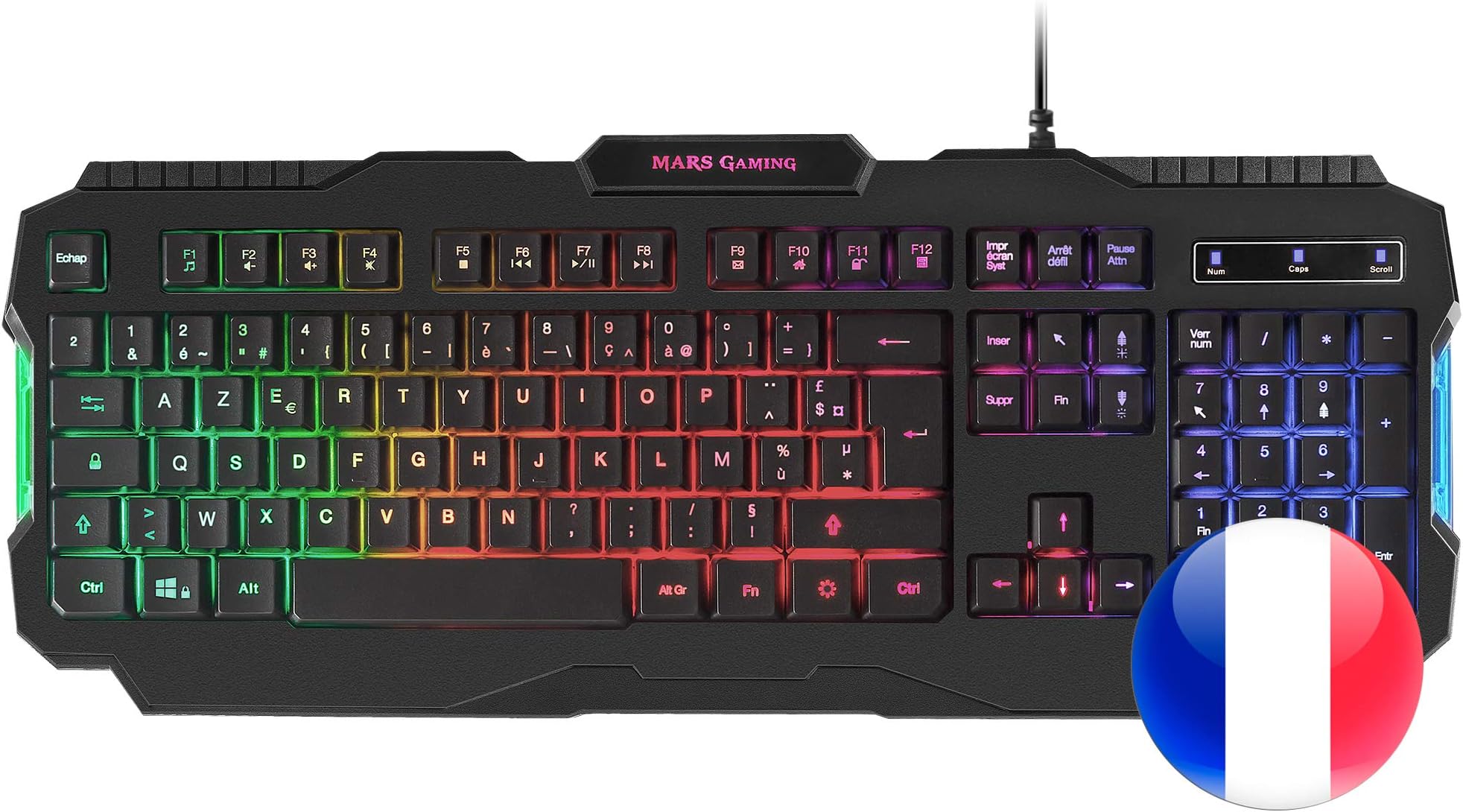 Clavier Gaming SteelSeries Apex 3 - RVB 10 Zones, Repose-Poignet, AZERTY Français - Neuf