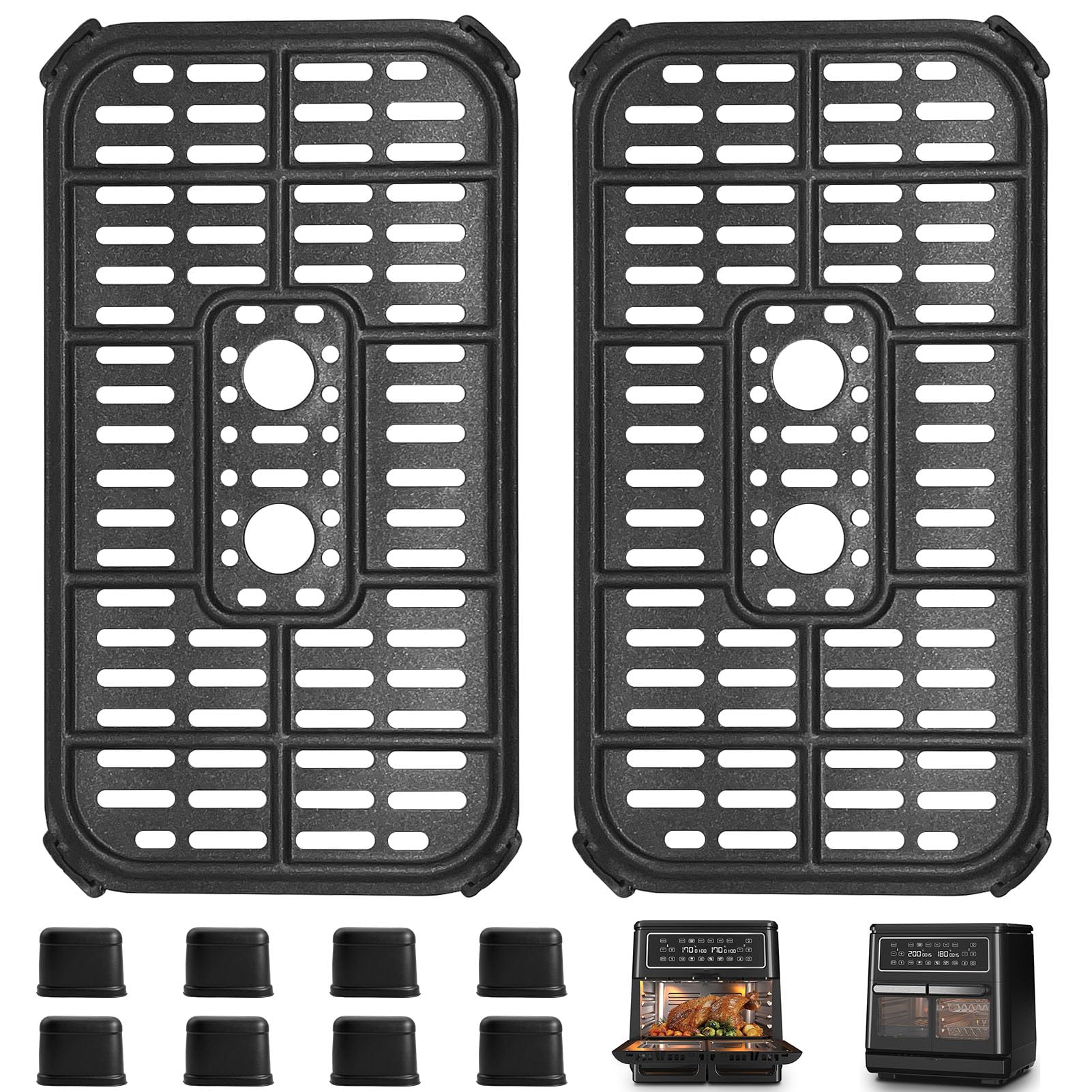 GCQ 2PCS Air Fryer Replacement Parts for Breville Halo Flexi 11L VDF130 VDF138 VDF130X, Air Fryer Accessories Roasting Tray Grill Racks Pan Plate Baking Tray Crisper Plate, Dishwasher Safe