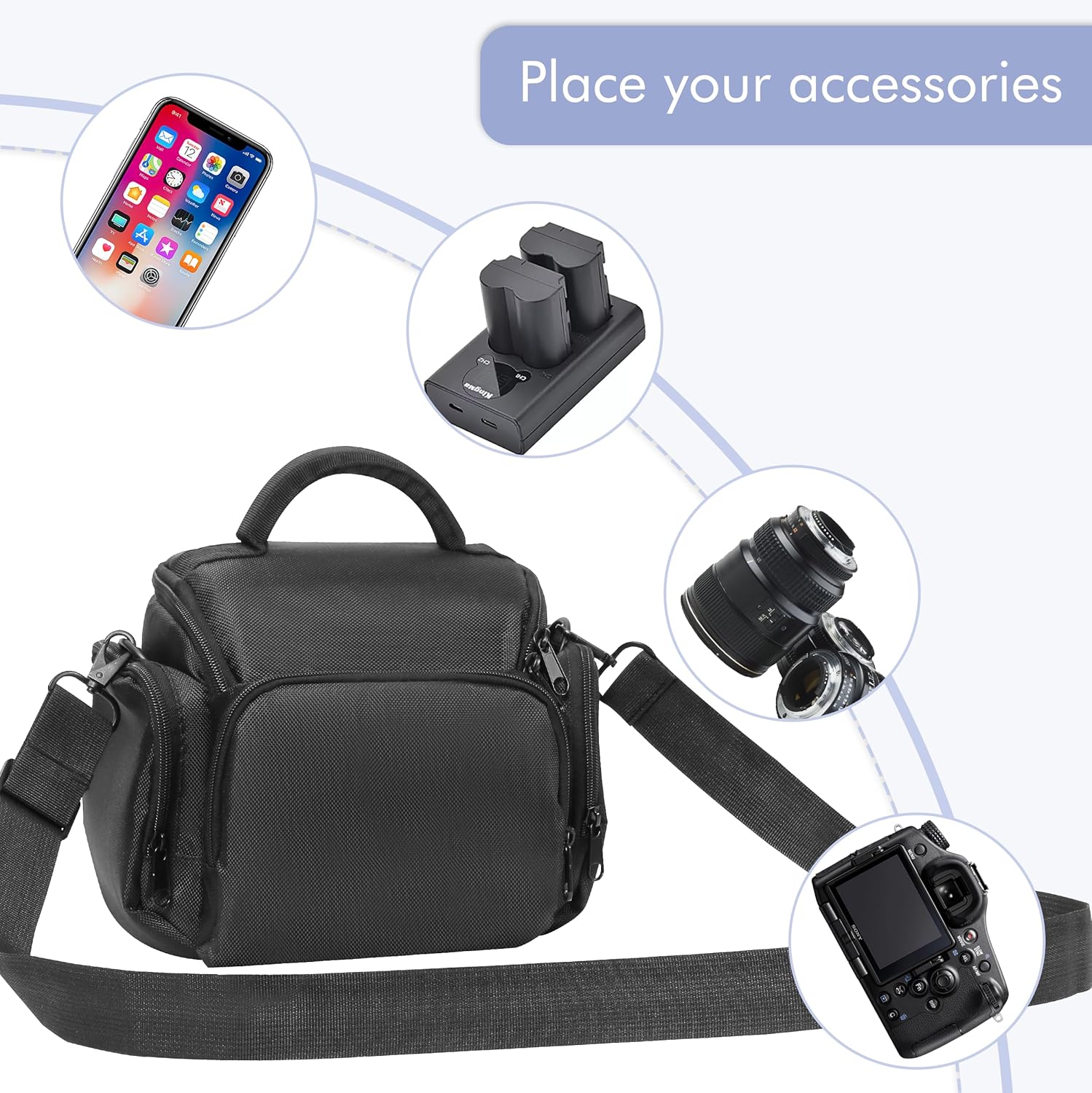 Winning SLR Cameras Case, Waterproof Shockproof DSLR Camera Case Bag, Single Shoulder Camera Bag, Adjustable Shoulder Strap Compatible with Sony, Canon, Samsung, Fuji, Panasonic, Casio, Nikon 5 81DvH5+Xm6L. AC SL1500