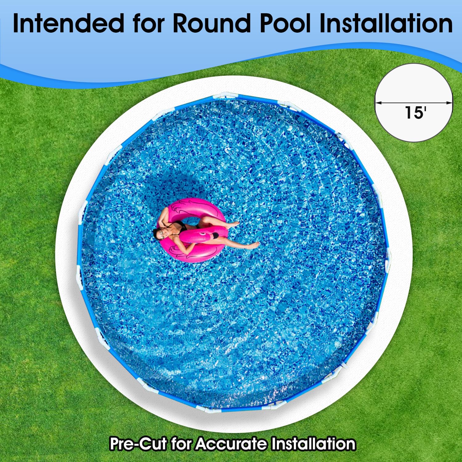 Pool Tile Padding Above Ground Pool Padding Geotextile Underlayment 15 Ft Pool Liner Pad ...