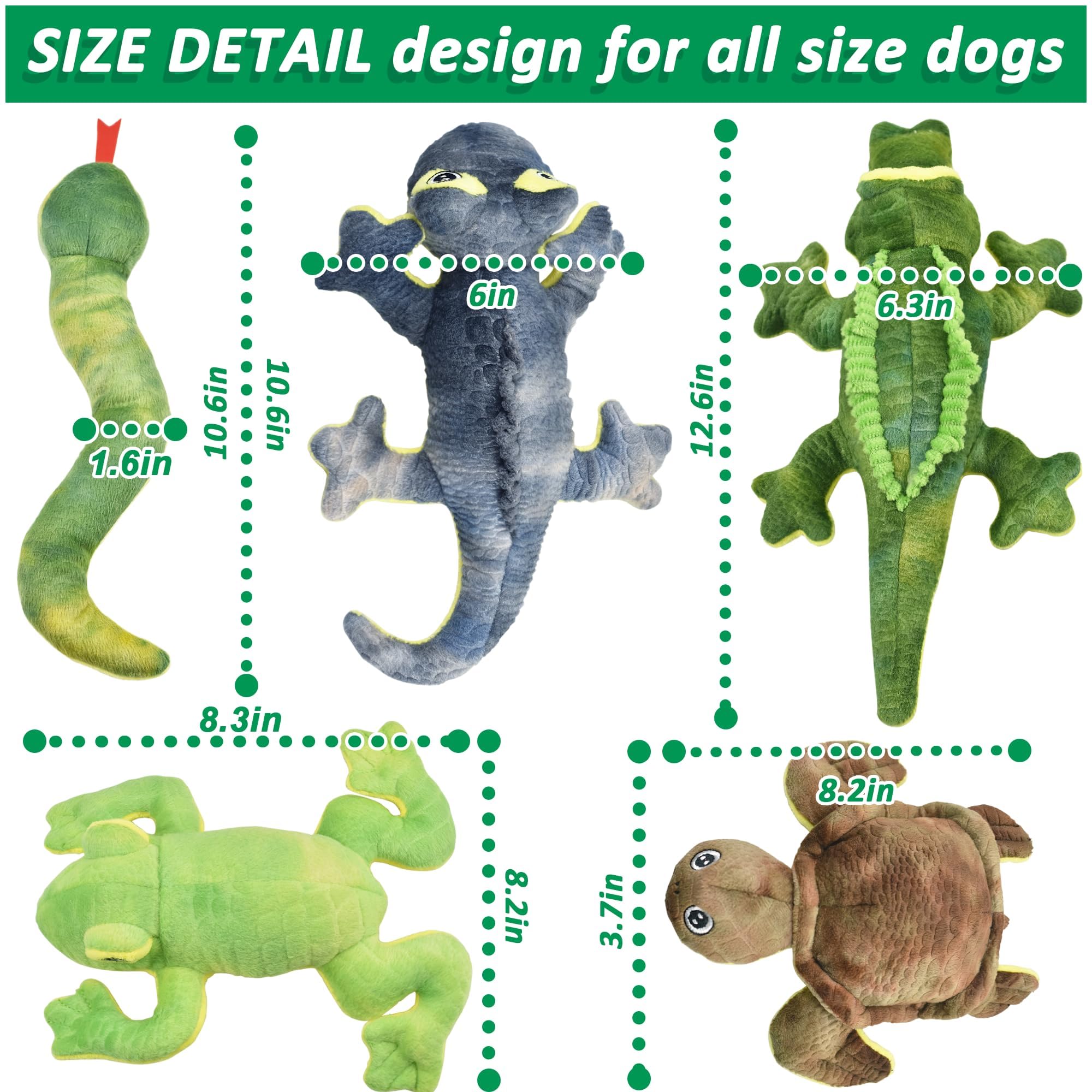 LECHONG Lot de 5 Jouets à Couineur pour Chien, Peluches Résistantes, Jouets à Mâcher Doux pour Tous Les Chiens
