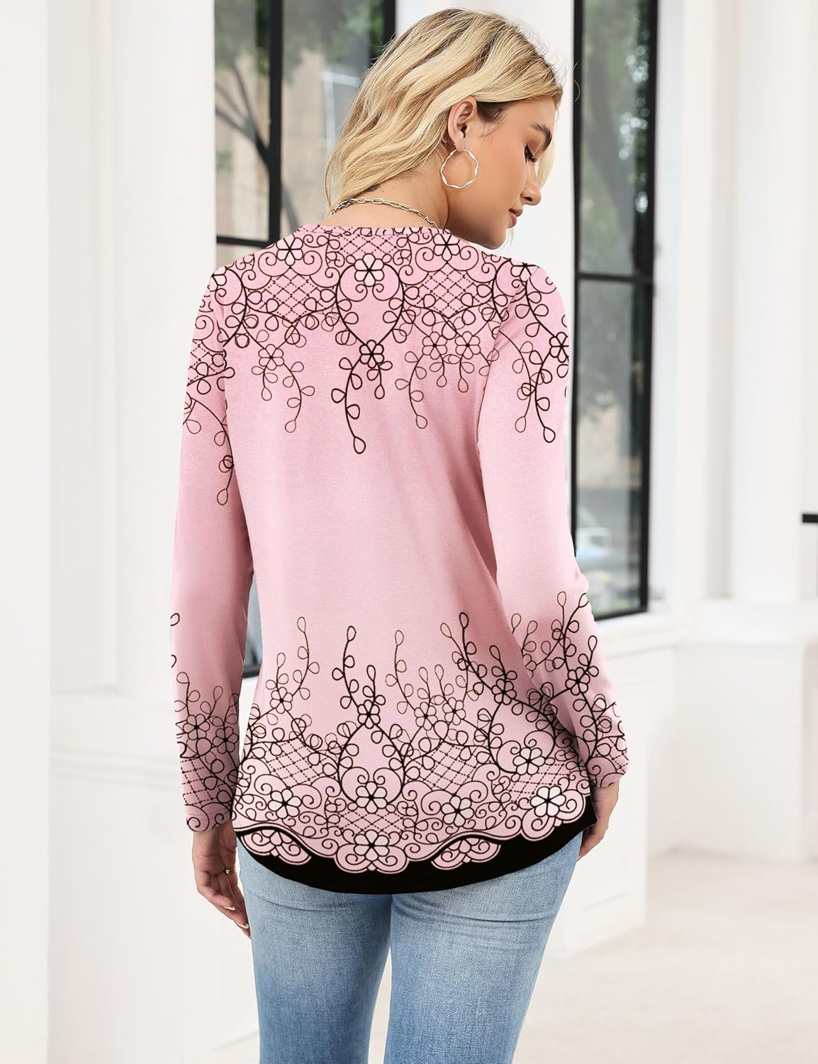 Ivicoer Long Sleeve Shirts for Women V Neck Button Down Blouses Womens Spring Fashion Tops 2026 - Image 5