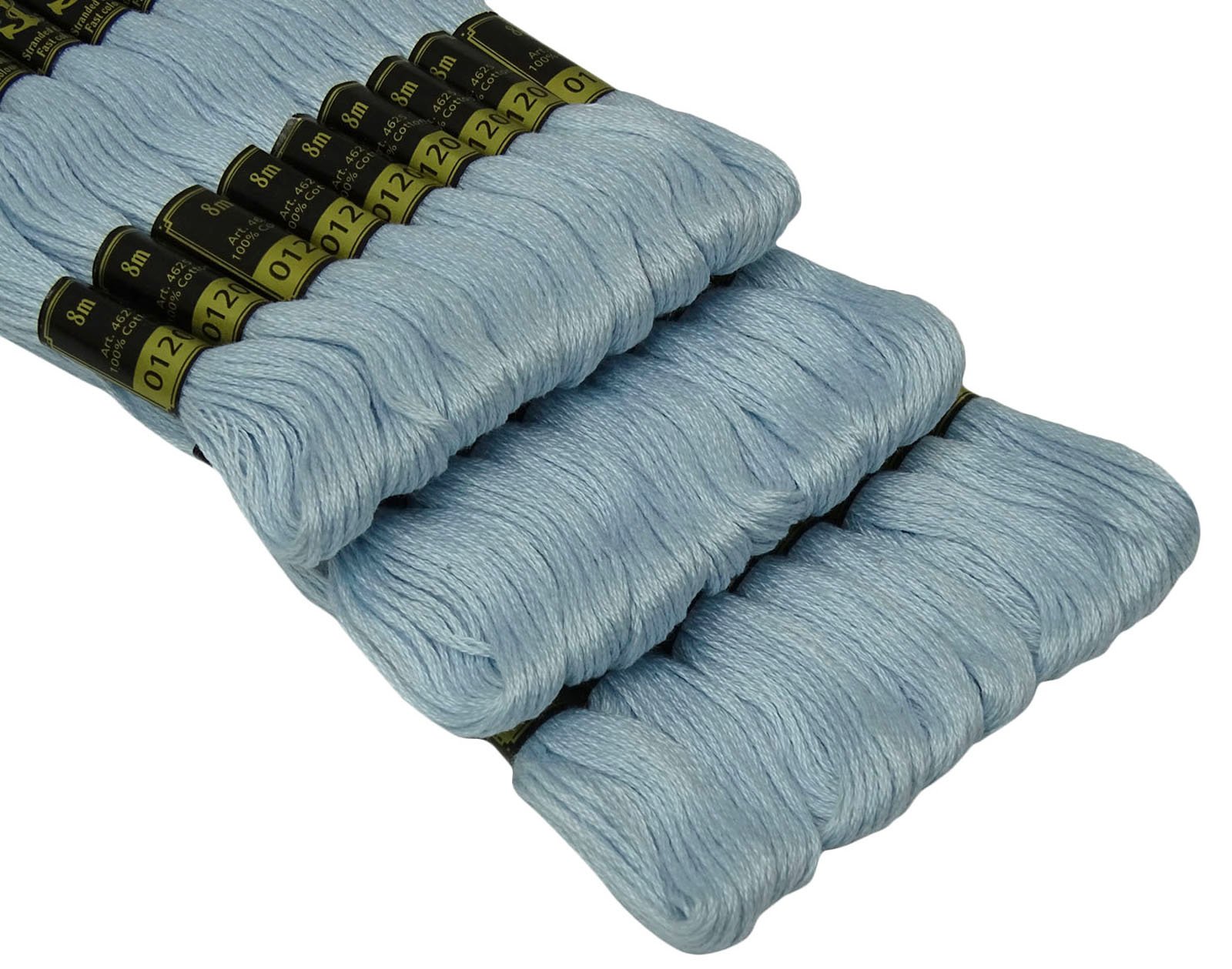 IBA Indianbeautifulart 25 x Anchor Cross Stitch Hand Embroidery Floss Stranded Cotton Thread Skeins-Light Blue