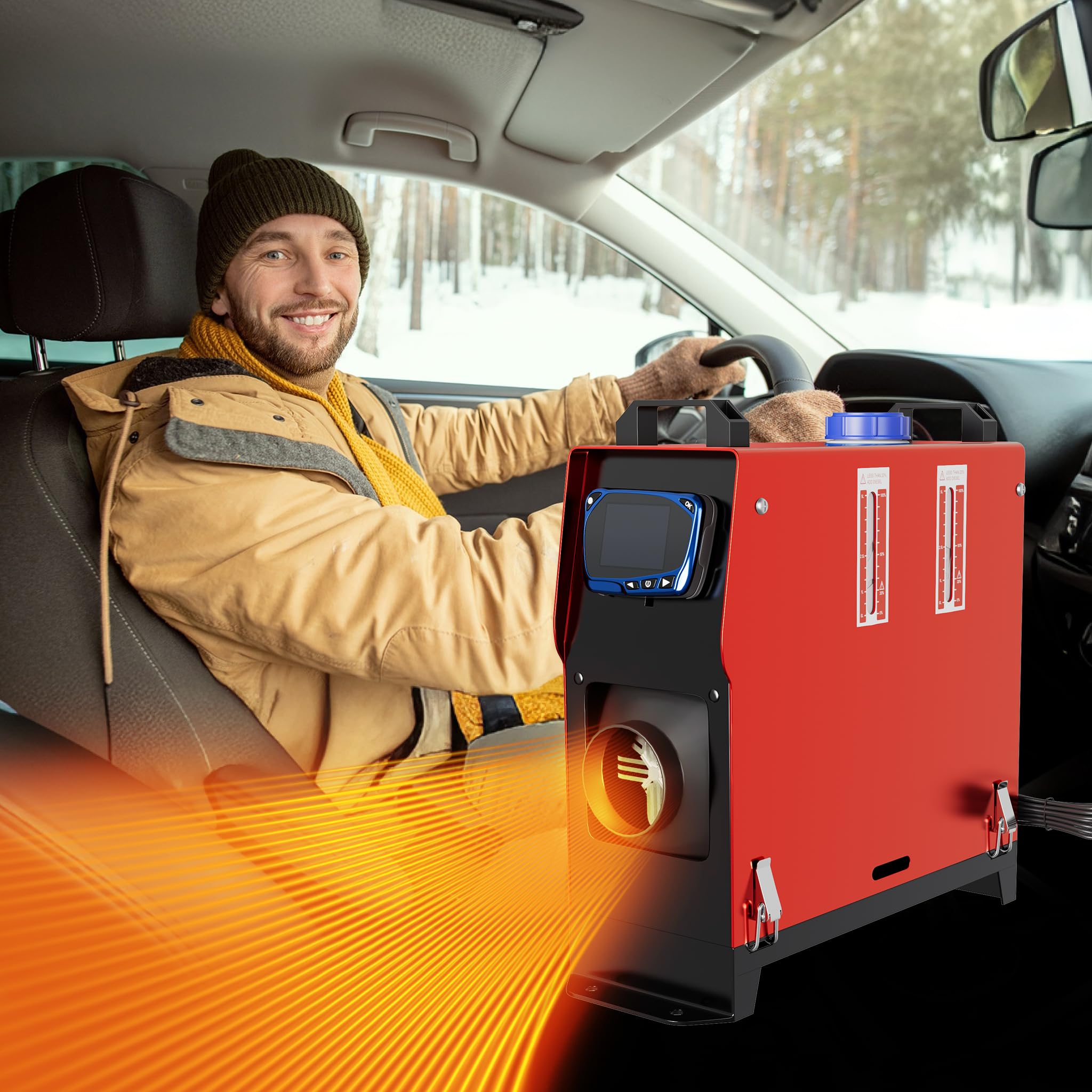 UISEBRT Riscaldatore d'aria diesel 12V riscaldatore d'aria 8KW, Riscaldatore di parcheggio ad aria diesel, riscaldatore diesel con silenziatore, telecomando, schermo LCD per auto, camper, barche,
