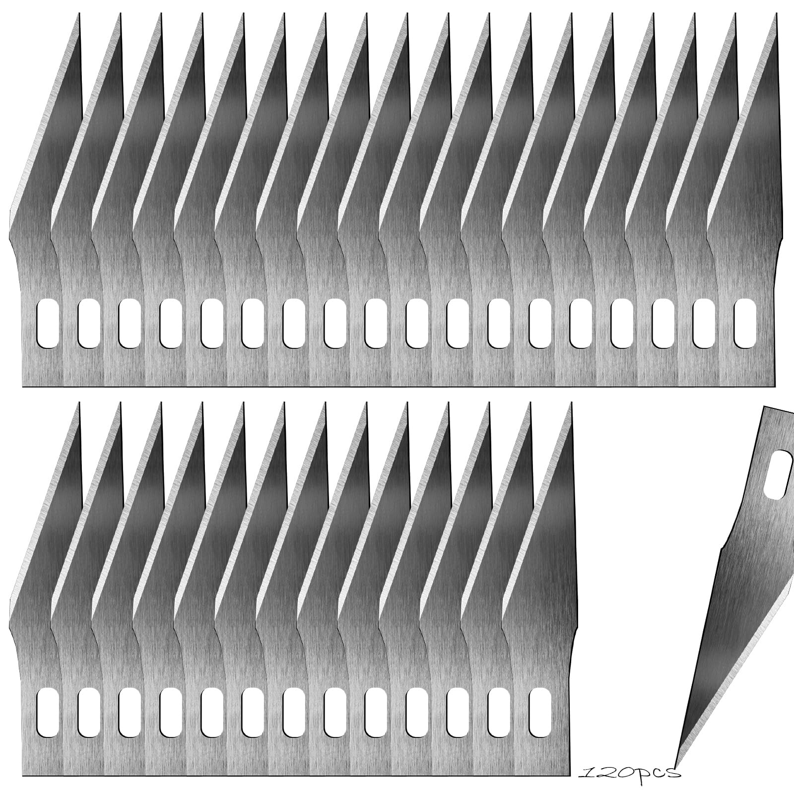 Set di 120 lame per bisturi, coltelli per hobby, coltelli di precisione, modellismo, acciaio al carbonio