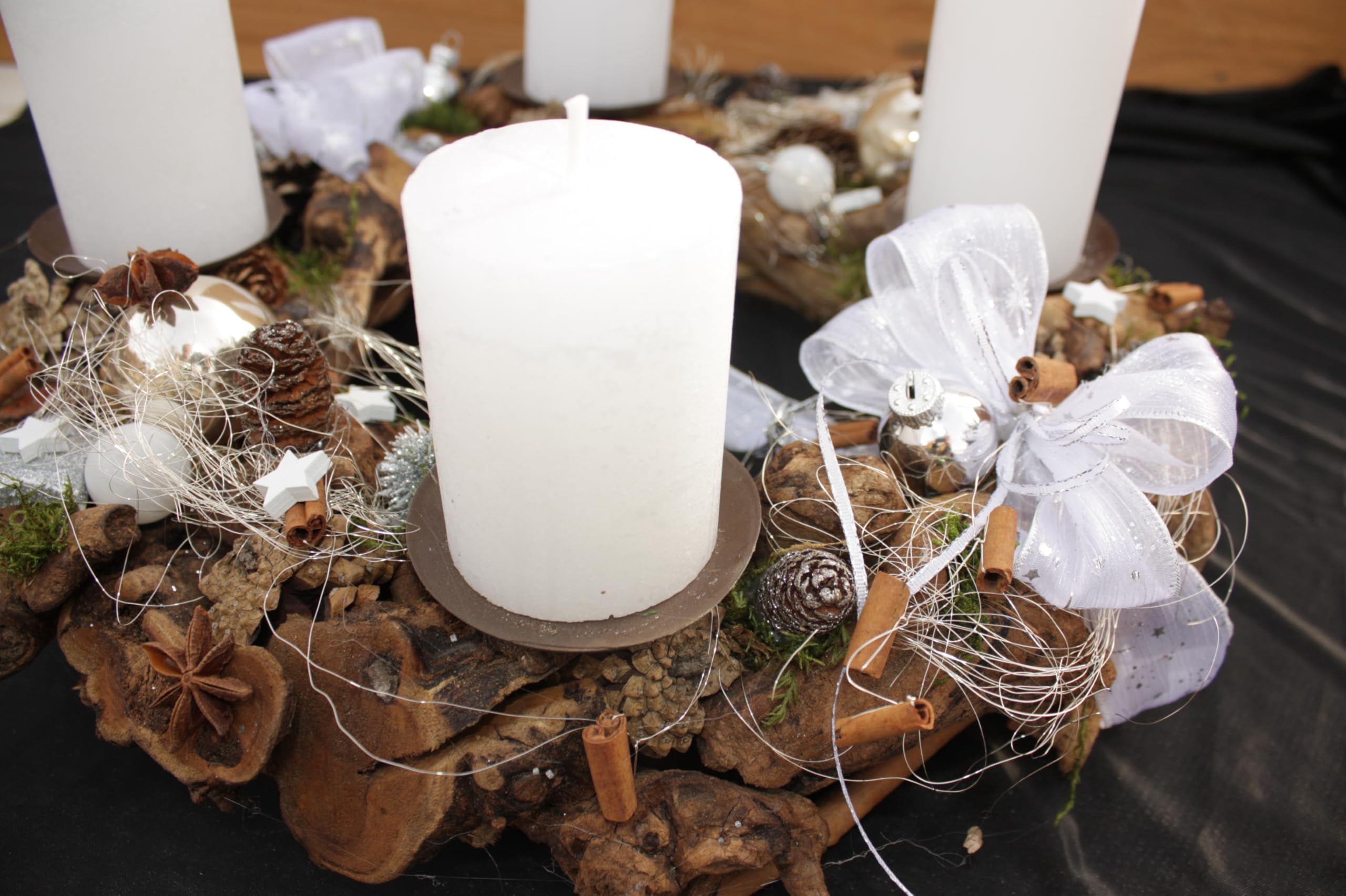Adventskranz Weiß D40cm haltbar