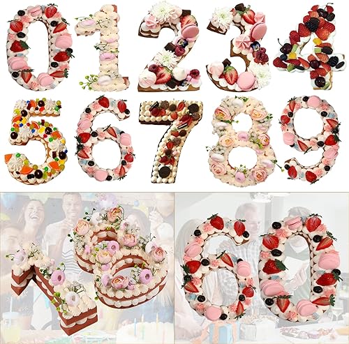 Miniatura 2 de Yhywcy Molde para pasteles con números de 10 pulgadas, moldes de silicona grandes para hornear, para cumpleaños, boda, aniversario, graduación