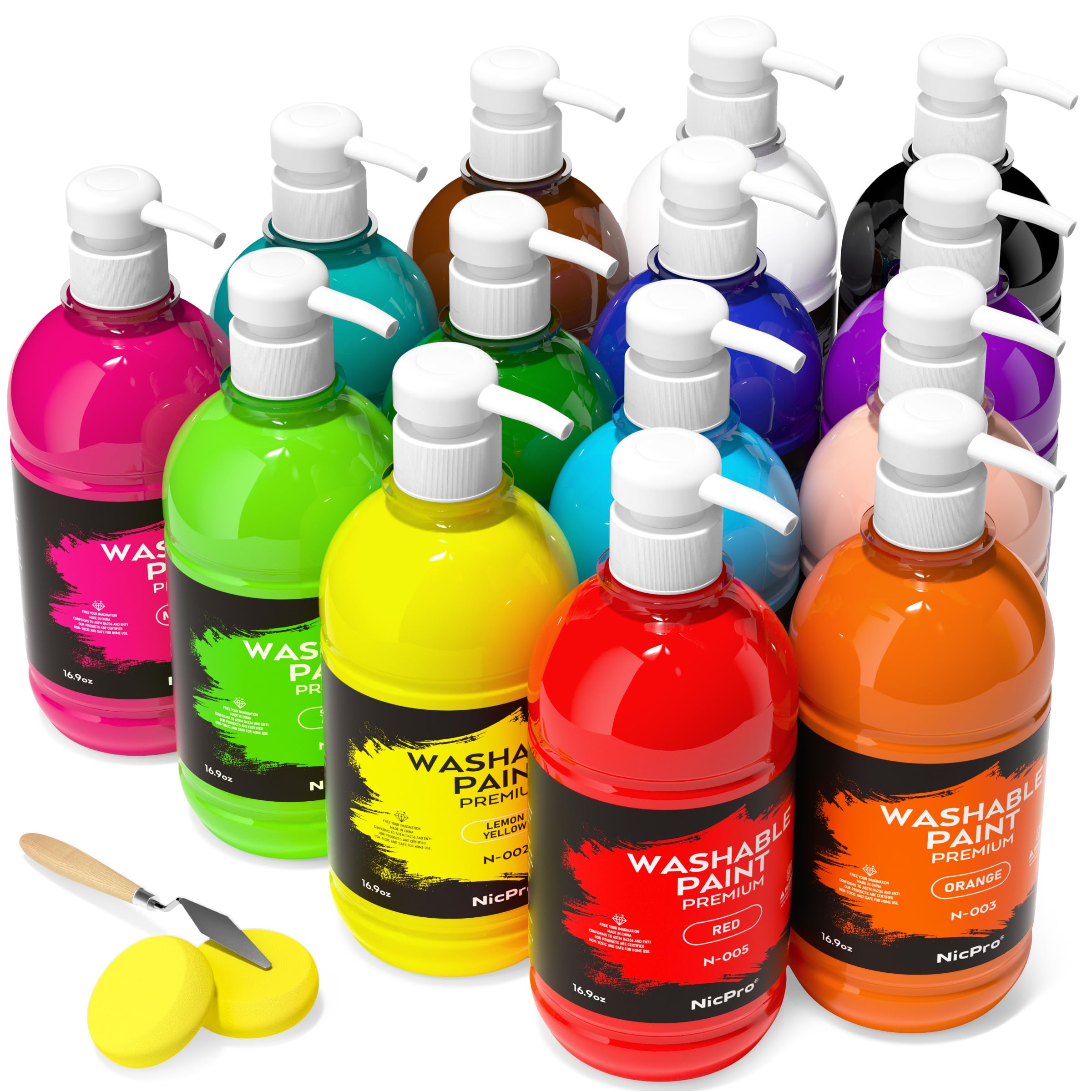 Nicpro 14 Color Tempera Paint Set - Washable & Non-Toxic -10 Nicpro 14 Color Tempera Paint Set - Washable & Non-Toxic -10
