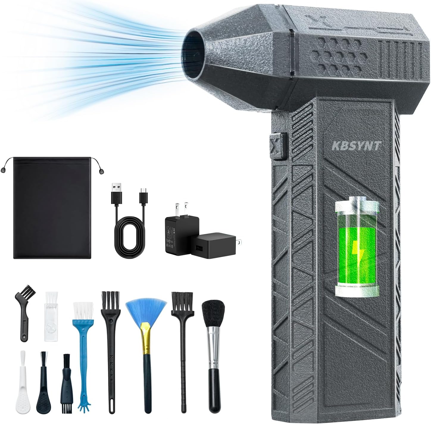 Compressed Air Duster-130000RPM Electric Air Duster,Rechargeable Air Dust Collector Powerful Replace Compressed Air Can,Jet Dry Blower Air Blower for Keyboard Cleaner&PC and Car,Home.