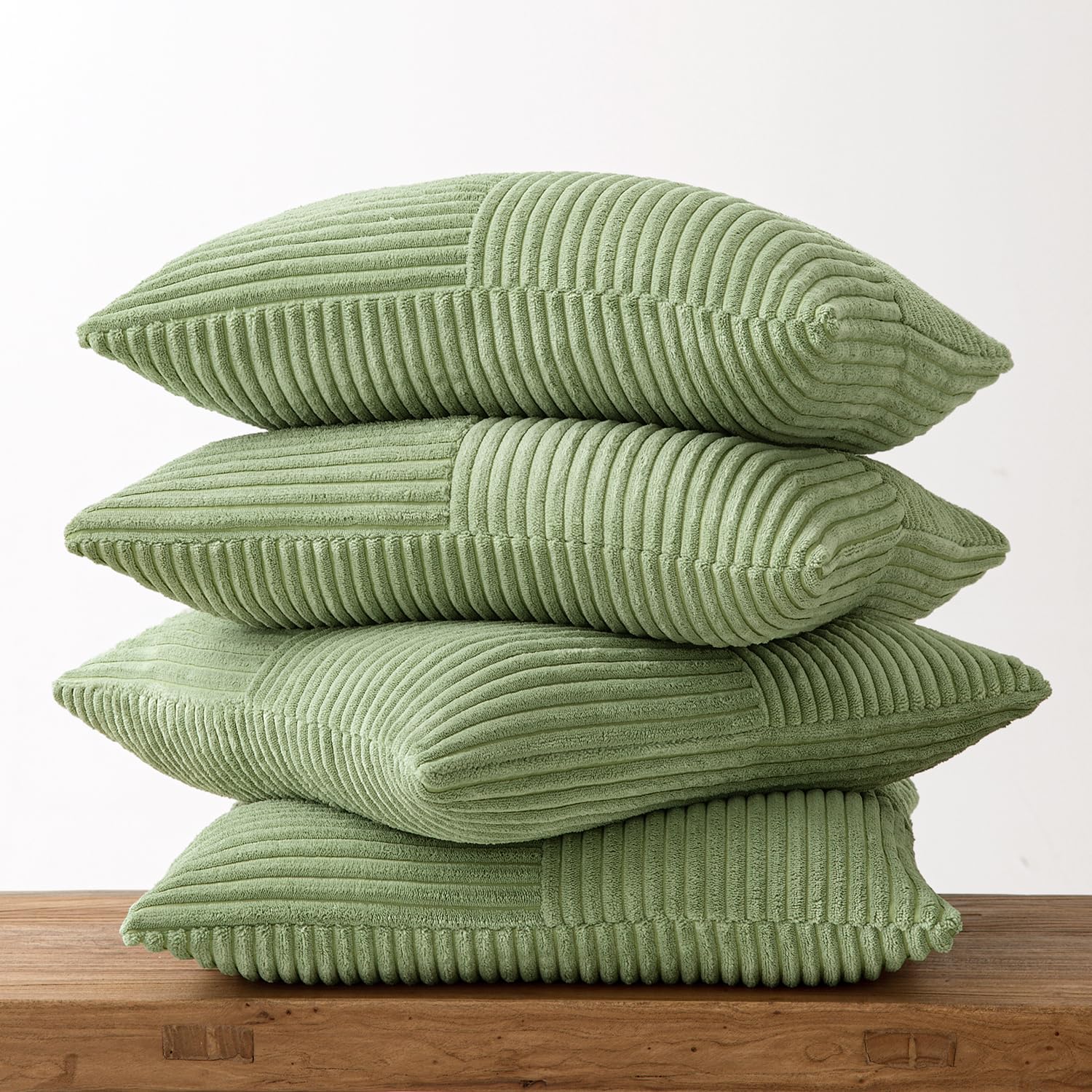 MIULEE Federe Cuscini Divano 50x50 Copricuscini Verde | Set 4 Pezzi Cuscino Moderno Morbido Decorativa Camera da Letto