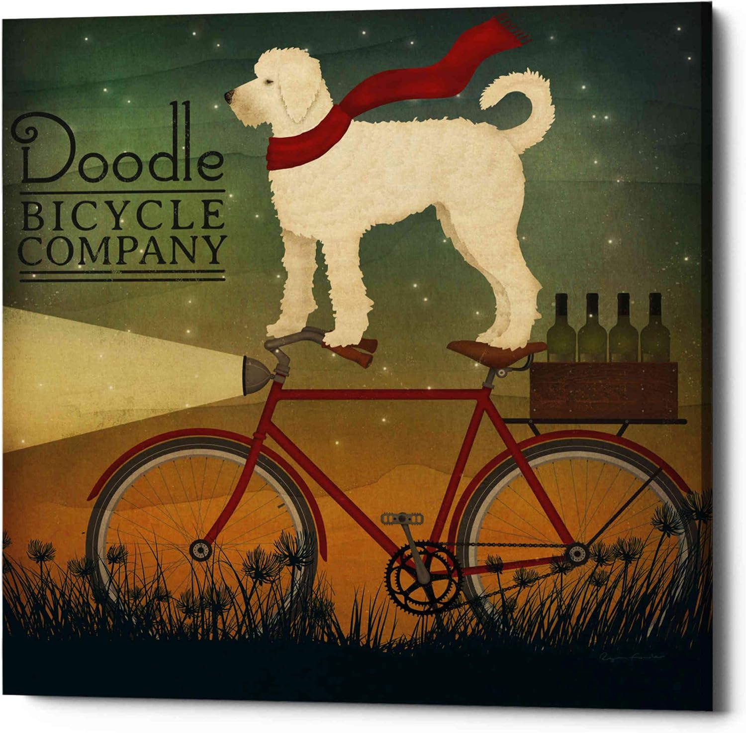 Epic Graffiti 'White Doodle on Bike Summer' by Ryan Fowler, Canvas Wall Art, 12"x12"